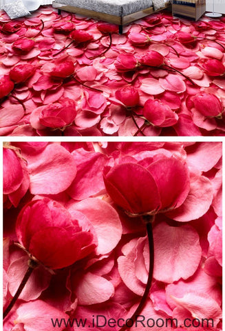 Image of Pink Rose Lover Anniversary Wedding Decor 00092 Floor Decals 3D Wallpaper Wall Mural Stickers Print Art Bathroom Decor Living Room Kitchen Waterproof Business Home Office Gift