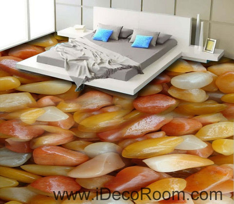 Image of Yellow White Stone 00093 Floor Decals 3D Wallpaper Wall Mural Stickers Print Art Bathroom Decor Living Room Kitchen Waterproof Business Home Office Gift