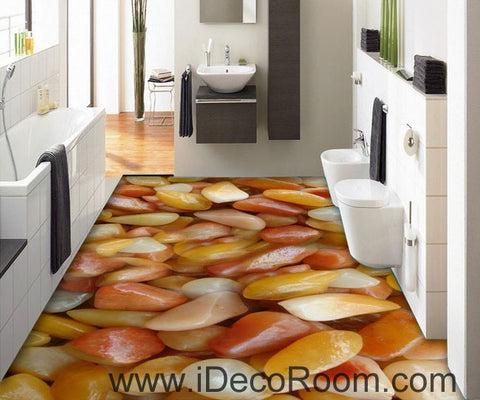 Image of Yellow White Stone 00093 Floor Decals 3D Wallpaper Wall Mural Stickers Print Art Bathroom Decor Living Room Kitchen Waterproof Business Home Office Gift