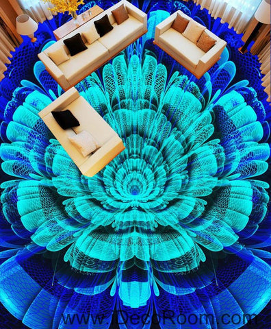 Image of Blue Lotus Flower 00098 Floor Decals 3D Wallpaper Wall Mural Stickers Print Art Bathroom Decor Living Room Kitchen Waterproof Business Home Office Gift