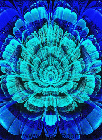 Image of Blue Lotus Flower 00098 Floor Decals 3D Wallpaper Wall Mural Stickers Print Art Bathroom Decor Living Room Kitchen Waterproof Business Home Office Gift