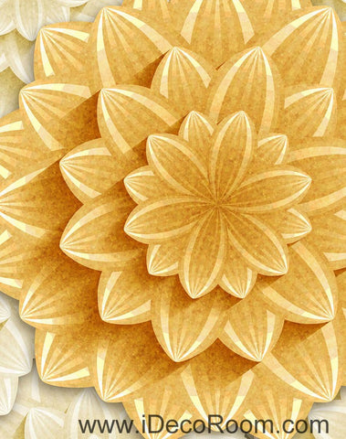 Image of Pompon Flower Pattern 00100 Floor Decals Print Art Bathroom Decor Living Room Kitchen Waterproof Business Home Office Gift