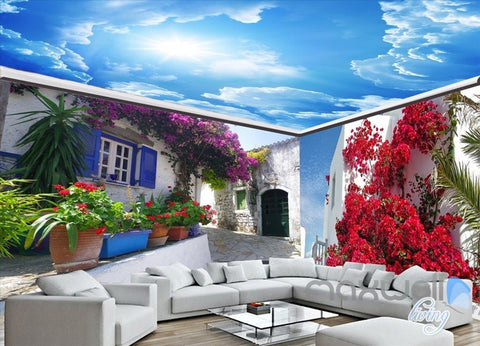 Image of Greek landscape map of the entire room wallpaper wall mural decal IDCQW-000003