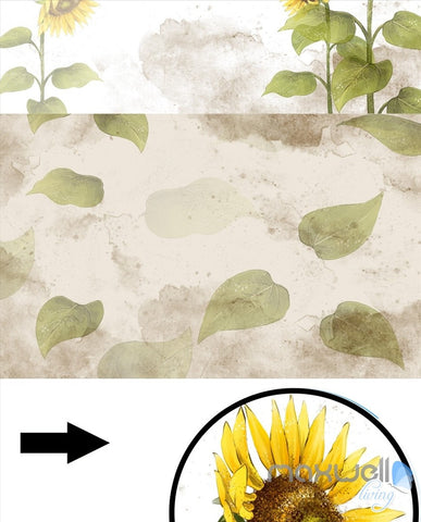 Image of Fashion hand painted sunflower entire room wallpaper wall mural decal IDCQW-000006