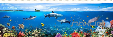 Image of Fish tank ocean park theme space entire room wallpaper  IDCQW-000012 custom size