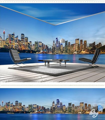 Image of Sydney city Opera house theme space entire room 3D wallpaper wall mural decal IDCQW-000017