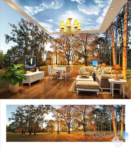 Image of Park woods theme space entire room wallpaper wall mural decal IDCQW-000020