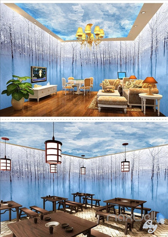 Image of Art woods theme space entire room wallpaper wall mural decal IDCQW-000021