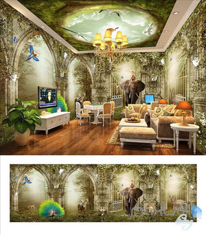 Fantasy fairy tale wonderland forest entire room wallpaper wall mural decal IDCQW-000022
