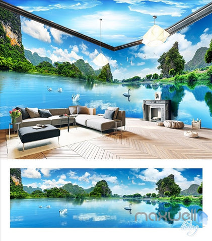 Image of Huguang Mountain theme space entire room wallpaper wall mural decal IDCQW-000023