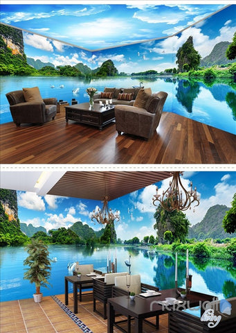 Image of Huguang Mountain theme space entire room wallpaper wall mural decal IDCQW-000023