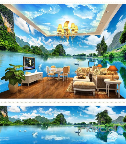 Image of Huguang Mountain theme space entire room wallpaper wall mural decal IDCQW-000023