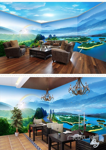 Image of Landscape landscape theme space entire room wallpaper wall mural decal IDCQW-000033