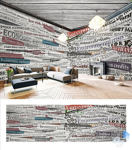 Image of Retro nostalgic English theme space entire room wallpaper wall mural decal IDCQW-000035