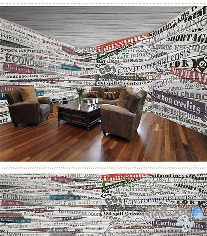 Image of Retro nostalgic English theme space entire room wallpaper wall mural decal IDCQW-000035