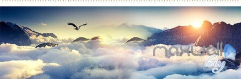 Image of Cloud sea peak theme space entire room wallpaper wall mural decal IDCQW-000036