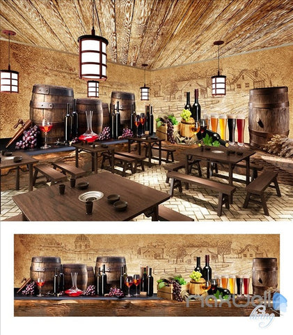 Image of Vintage Pub Celler Beverages Theme Spaces entire room wallpaper wall mural decals IDCQW-000038