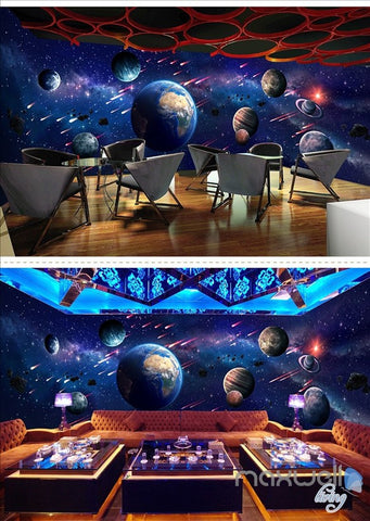 Image of Space universe planet theme space entire room wallpaper wall mural decal IDCQW-000041