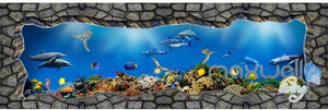 Underwater sea world 3D entire room wallpaper wall mural decal IDCQW-000057