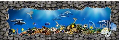 Image of Underwater sea world 3D entire room wallpaper wall mural decal IDCQW-000057