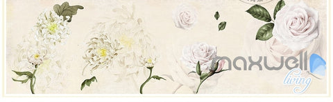 Image of Simple and stylish Satin hand-painted flowers Chrysanthemum Rose entire room wallpaper wall mural decal IDCQW-000063