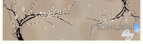 Image of New Chinese Hand Painted Pencil Plum Blossom Ink China Wind entire room wallpaper wall mural decal IDCQW-000064