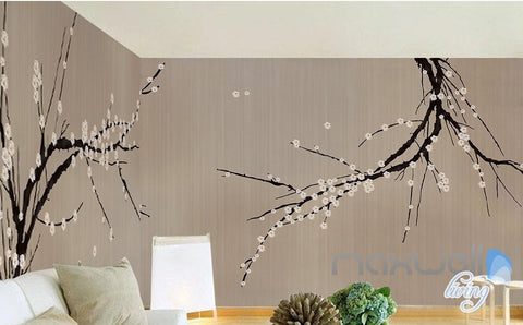 Image of New Chinese Hand Painted Pencil Plum Blossom Ink China Wind entire room wallpaper wall mural decal IDCQW-000064