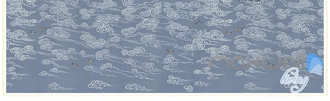 Image of Classic Clouds Birds Abstract Patterns entire room wallpaper wall mural decals Art Prints IDCQW-000075