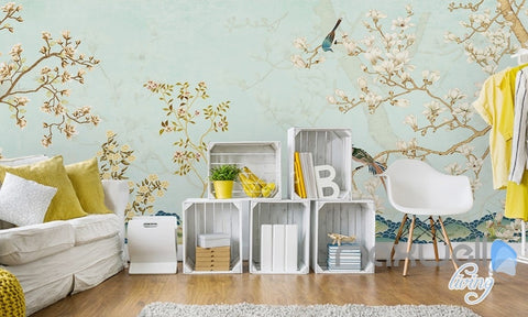 Image of Chinese Classical Flower Bird Pattern Magnolia entire room wallpaper wall mural decals Business Art Print IDCQW-000077