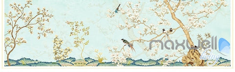 Image of Chinese Classical Flower Bird Pattern Magnolia entire room wallpaper wall mural decals Business Art Print IDCQW-000077