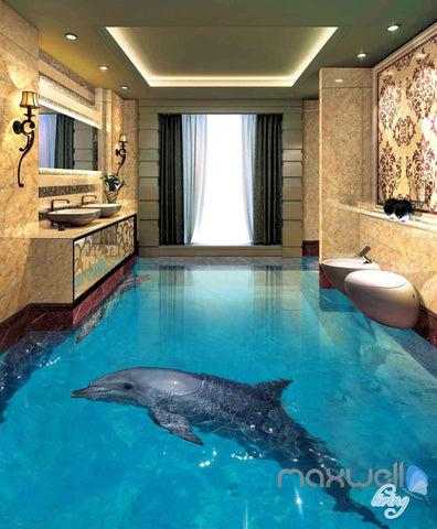Image of 3D Dophins Jumping Sea Yacht Entire Room Wallpaper Wall Murals Art Prints IDCQW-000084