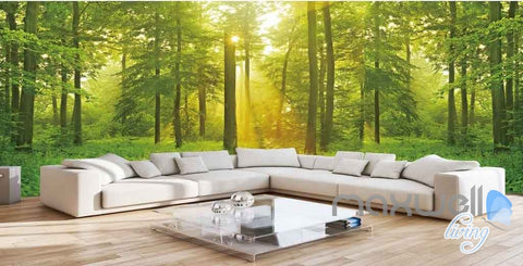 Image of 3D Forest Tree Sun Beam Entire Room Wallpaper Wall Murals Art Prints IDCQW-000089