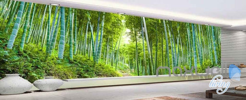 Image of 3D Bamboo Forest Entire Room Wallpaper Wall Mural Art Prints IDCQW-000094