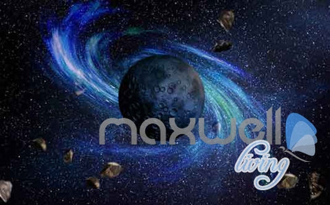 Image of 3D Earth Planets Satellite Universe Entire Room Wallpaper Wall Murals Art Prints IDCQW-000100