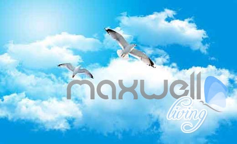 Image of 3D Yacht Seagull Shell Beach Entire Room Wallpaper Wall Murals Prints IDCQW-000104