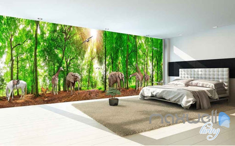 Image of 3D Africa Animals Forest Entire Room Wallpaper Wall Murals Prints IDCQW-000106