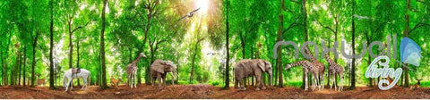 Image of 3D Africa Animals Forest Entire Room Wallpaper Wall Murals Prints IDCQW-000106