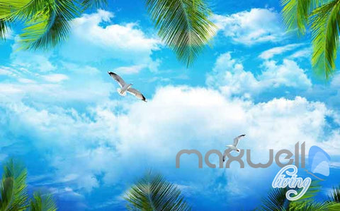 Image of 3D Beach View Starfish Palm Tree Entire Room Wallpaper Wall Murals Art Prints IDCQW-000118