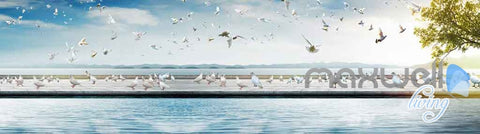 Image of 3D Pegians River Tree View Entire Room Wallpaper Wall Murals Art Prints IDCQW-000120