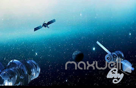 Image of 3D Earth View Satellite Universe Entire Room Wallpaper Wall Murals Art Prints IDCQW-000127