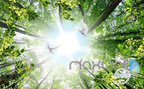 Image of 3D Huge Tree Forest Waterfall Entire room Wallpaper Wall Murals Art Prints IDCQW-000128