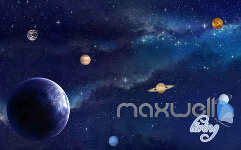 Image of 3D Earth Planet Ceiling Entire Room Wallpaper Wall Murals Art Prints IDCQW-000130