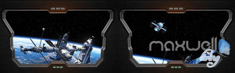 Image of 3D Spacecraft Window View Satellite Entire Room Wallpaper Murals Art Prints IDCQW-000131