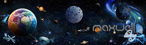 Image of 3D Galaxy Solar System Entire Room Wallpaper Wall Murals Art Prints IDCQW-000141