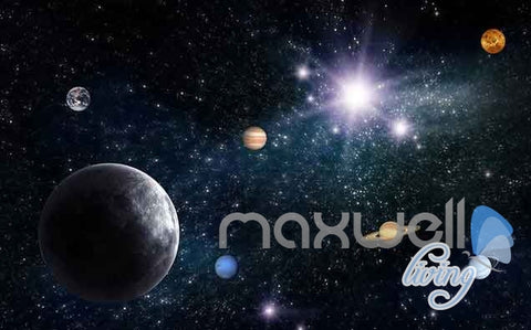 Image of 3D Galaxy Solar System Entire Room Wallpaper Wall Murals Art Prints IDCQW-000141