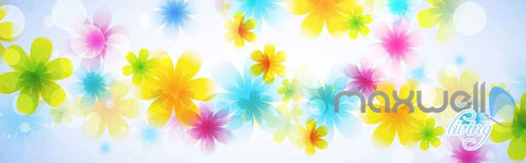 Image of 3D Bright Watercolor Flowers Entire Living Room Bedroom Wallpaper Wall Murals Art IDCQW-000146