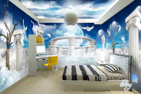 Image of 3D Pillar Heaven Entire Room Bedroom Wallpaper Wall Murals Art Prints IDCQW-000150