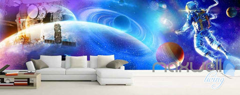 Image of 3D Astronauts Universe Ceiling Entire Room Wallpaper Wall Murals Art Prints IDCQW-000152