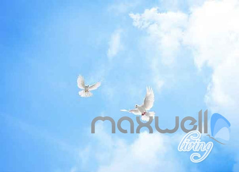 Image of 3D Wheat Fields Blue Sky Birds Entire Room Wallpaper Wall Murals Art Prints IDCQW-000154