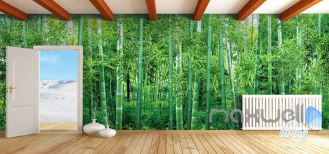 Image of 3D Large Bamboo Forest Ceiling Entire Living Room Wallpaper Wall Murals Art Prints IDCQW-000157